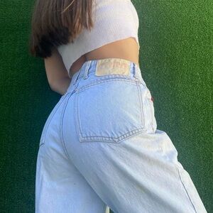 Vintage ultra-light wash button-fly Bongo jeans by Gene Montesano USA Sz 11